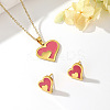 304 Stainless Steel & Acrylic Stud Earrings & Pendant Necklaces Sets FS-WGD84E7-06-1