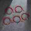 5Pcs 5 Colors Flat Round with Evil Eye Braided Bead Bracelets Set BJEW-SZ0002-18-2