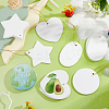 16Pcs 4 Styles  Porcelain Heat Transfer Printing Pendant Decorations HJEW-FH0001-77-4
