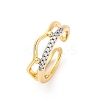 Brass Micro Pave Clear Cubic Zirconia Cuff Finger Rings for Women RJEW-C116-14G-4