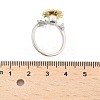 Sunflower and Dragonfly Rotatable Open Ring for Women RJEW-M139-16P-4