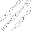 Handmade 304 Stainless Steel Textured Teardrop Link Chains CHS-G025-01P-1