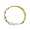 Handmade Brass Beads Stretch Bracelets AI7189-2-1