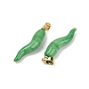 Handmade Lampwork with Brass Pendants KK-Q095-02B-02-2