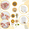 6Pcs 6 Styles Sunflower Enamel Pins JEWB-AR0001-21-3