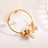 Adjustable Alloy & Stainless Steel Charm Bangles WG0E472-01-1