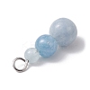 Natural Aquamarine Round Beaded Pendants PALLOY-JF02867-13-4
