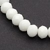 Faceted Opaque Solid Color Crystal Glass Rondelle Beads Stretch Bracelets BJEW-F072-15-2
