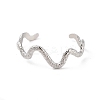 Non-Tarnish 304 Stainless Steel Textured Wavy Open Cuff Bangles for Women BJEW-C065-01P-2