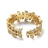 Brass Micro Pave Clear Cubic Zirconia Open Cuff Rings for Women RJEW-G296-02G-3