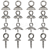 SUNNYCLUE 120Pcs 4 Styles 201 & 304 Stainless Steel Cup Peg Bails Charms STAS-SC0006-06-1