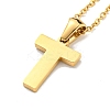 Ion Plating(IP) Initial Letter 304 Stainless Steel Pendant Necklaces NJEW-M199-01G-T-2