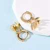 Swallow Brass Micro Pave Clear Cubic Zirconia Hoop Earrings EJEW-F384-06G-3