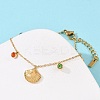 304 Stainless Steel Charms Bracelets for Women BJEW-C114-09G-2