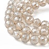 Transparent Electroplate Glass Beads Strands EGLA-F151-PL04-3