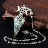 Natural Aquamarine Chip & Resin Orgonite Dowsing Pendulum Big Pendants PW-WG36861-07-1