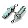 Synthetic Turquoise Sword Big Pendants G-Q163-08AS-09-2