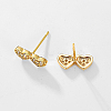 Fashionable and Versatile Heart Brass Stud Earrings IT0137-4