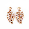 Rack Plating Brass Micro Pave Clear Cubic Zirconia Charms KK-T060-59-RS-2