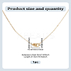 1Pc Brass Crystal Rhinestone Double Rings Pendant Necklaces NJEW-LP0009-54-2