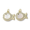 Brass Micro Pave Cubic Zirconia Pendants KK-G485-27C-G-1