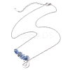 Natural Kyanite Chip & Constellation Pendant Necklaces NJEW-JN05084-07-4