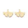 Textured 304 Stainless Steel Leaf Shape Pendants STAS-T073-01G-1