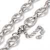 Non-Tarnish 304 Stainless Steel Teardrop Links Necklace for Women NJEW-B107-06P-2