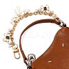 2Pcs 2 Color Alloy Enamel White and Black Bowknot Charm Zinc Alloy Cable Chain Bag Decorative Chains AJEW-BA00162-3