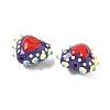 Baking Paint Glass Bumpy Beads Heart LAMP-V001-09G-4