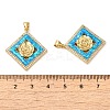 Rack Plating Brass Micro Pave Cubic Zirconia Pendants KK-P268-11D-G-4