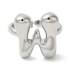 Initials Brass Open Cuff Ring for Women RJEW-N046-02W-P-2
