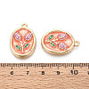 Rack Plating Alloy Enamel Pendants ENAM-T024-89A-G-3