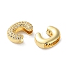 Rack Plating Brass Micro Pave Cubic Zirconia Slide Charms KK-C084-34G-C-2