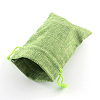 Polyester Imitation Burlap Packing Pouches Drawstring Bags X-ABAG-R005-14x10-02-2