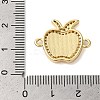 Rack Plating Brass Micro Pave Clear Cubic Zirconia Apple Links Connector Charms KK-K385-115G-3