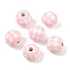 Christmas Printed Schima Wood European Beads WOOD-I015-01G-1