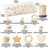 120Pcs 10 Styles Unfinished Wood Beads WOOD-FS0002-37-4
