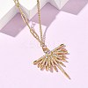 304 Stainless Steel Micro Pave Clear Cubic Zirconia Pendant Necklaces for Women NJEW-Z103-01G-06-2