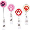 4 Pcs 4 Styles PVC Paw Badge Reel AJEW-CA0001-28A-1