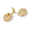 Rack Plating Brass Micro Pave Clear Cubic Zirconia Fold Over Clasps KK-NH0002-03A-G-2