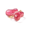 Butterfly Glass Golden Tone Iron Connector Charms PALLOY-JF01733-5