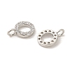 Initial Letter Brass Micro Pave Cubic Zirconia Pendants ZIRC-F008-O-2