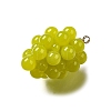 Grape Brass Acrylic Pendants OACR-R006-05G-08-2
