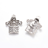 Christmas Jewelry Santas Claus Climb Over the Wall Tibetan Style Alloy Pendants TIBEP-GC123-AS-NR-1