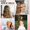 2Pcs 2 Colors Polyester Artificial Rose Garland Headbands Hair Vine AJEW-CP0008-26D-4