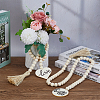 2Pcs 2 Styles Wood Beaded Garland with Jute Cord Tassels DJEW-FH0001-28-3