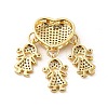 Rack Plating Brass Micro Pave Cubic Zirconia Pendants KK-E072-07G-2
