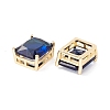 Rack Plating Brass Glass Multi-strand Links ZIRC-I057-30G-02-2