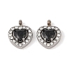 304 Stainless Steel Cubic Zirconia Pendants STAS-A076-02P-04-1